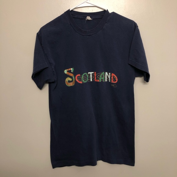 Screen Stars Other - Scotland Scottish destination graphic t shirt vtg blue shirt Scotland shirt
